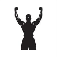 Gym workout silhouette collection.human fitness illustration set. vector