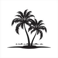 Tree and forest silhouettes silhouette tree line drawing set coconut tree silhouette illustrations vector