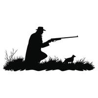 Deer Hunting Silhouette. Dear Hunting Illustration. vector