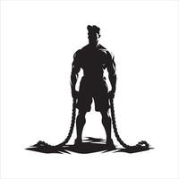 Gym workout silhouette collection.human fitness illustration set. vector