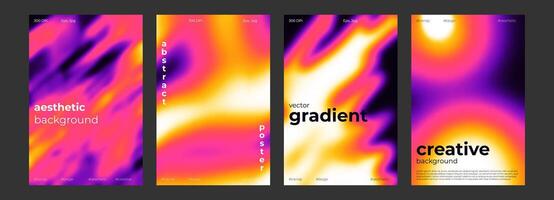 Thermal map abstract gradient cold and warm color background with infrared blurred pattern. Retro faded acid neon social media poster, stories highlight templates for digital marketing for stories vector