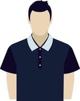 illustration of a man in blue polo t-shirt vector