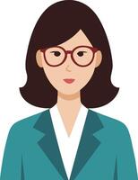 A woman in a business suit is wearing glasses illustration vector