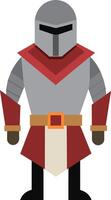 a knight with a red cape and a red cape vector