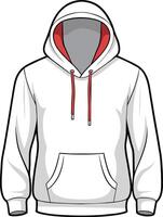 white blank men's hoodie in front view vector