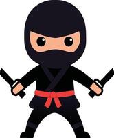 ninja con un katana en su mano vector