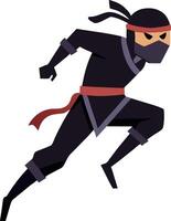 ilustración de un ninja con un máscara corriendo visto desde lado hecho en retro estilo vector