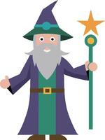 a cartoon illustration of a wizard with a star on it vector
