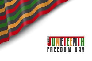 Juneteenth freedom day background with colorful flag. vector