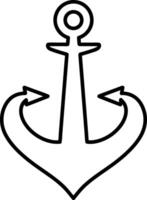 Sketch anchor clipart Sea symbol vector