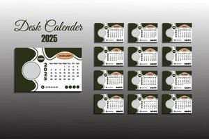 2025 Desk Celender Design Layout vector