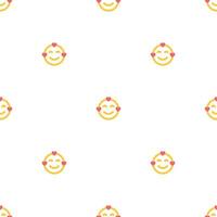 Seamless pattern with emoji, smiles in love, messages, social media elements. Chatting concept. Fabric texture, textile design in flat style on white background. Love concept vector