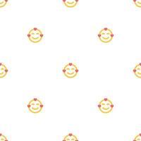 Seamless pattern with emoji, smiles in love, messages, social media elements. Chatting concept. Fabric texture, textile design in flat style on white background. Love concept vector