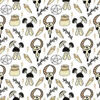 Magic celestial seamless pattern, hand drawn mystical elements. vector