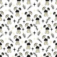 Magic celestial seamless pattern, hand drawn mystical elements. vector
