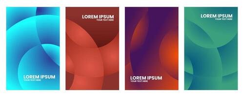 Four abstract gradient backgrounds with a circular pattern. vector