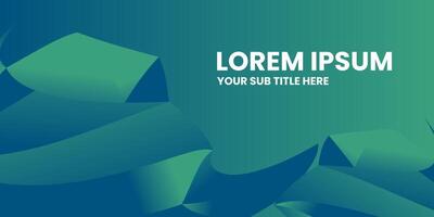 A blue and green geometric background with white text. vector