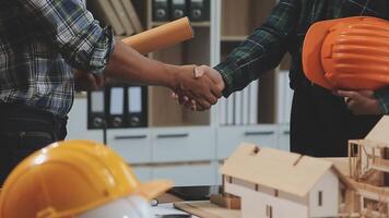Business Meeting Time with Architecture Interior Designer and Engineering. Meeting and Discussion about Construction Progress in work and Figures denoting of Accounting and Financial video