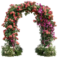 Garden flower arch on isolated transparent background png