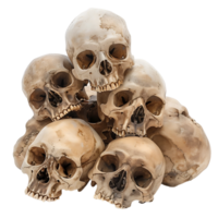 Pile of skull on isolated transparent background png