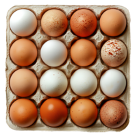 Eggs in tray on isolated transparent background png