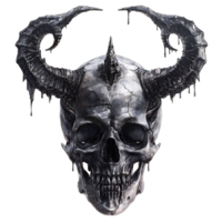 Devil skull with horns on isolated transparent background png