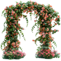 Garden flower arch on isolated transparent background png