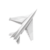 White paper airplane on isolated transparent background png