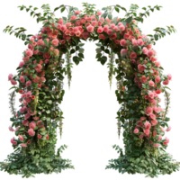 Garden flower arch on isolated transparent background png
