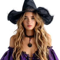 bonito bruja modelo cosplay en aislado transparente antecedentes png