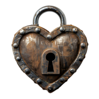 Padlock heart on isolated transparent background png