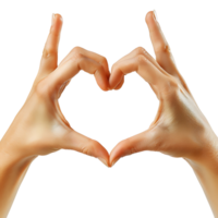 Hands making heart sign on isolated transparent background png