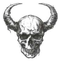 Teufel Schädel mit Hörner auf isoliert transparent Hintergrund png