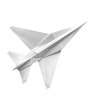 White paper airplane on isolated transparent background png