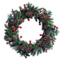 3d christmas wreath on isolated transparent background png