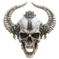 Devil skull with horns on isolated transparent background png