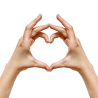 Hands making heart sign on isolated transparent background png