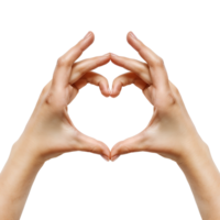 Hands making heart sign on isolated transparent background png