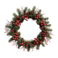 3d christmas wreath on isolated transparent background png