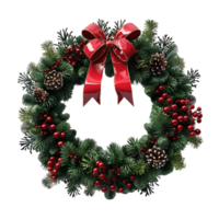 3d christmas wreath on isolated transparent background png