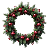 3d Weihnachten Kranz auf isoliert transparent Hintergrund png