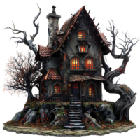 Haunted house on isolated transparent background png