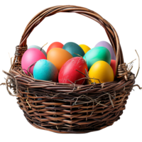 Pascua de Resurrección huevos en cesta en aislado transparente antecedentes png