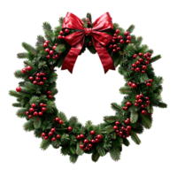 3d christmas wreath on isolated transparent background png