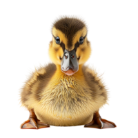 Duckling front view on isolated transparent background png