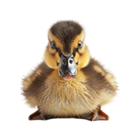 Duckling front view on isolated transparent background png