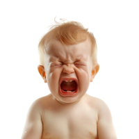 Baby crying on isolated transparent background png