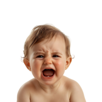 Baby crying on isolated transparent background png