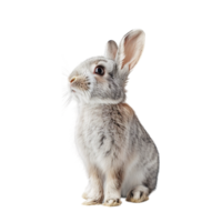 Cute bunny rabbit on isolated transparent background png