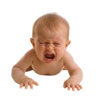 Baby crying on isolated transparent background png